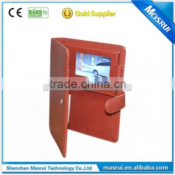 4.3inch leather video notebook/video mailer /video brochure