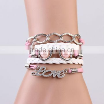 MYLOVE leather bracelet wholesale braided jewelry for women MLBZ025