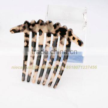 Luxury Cellulose Acetate With Big Rhinestone Crystal French Twist Hair Comb Tortoise Shell High Quality Flower Fancy Hair Combs photo-2