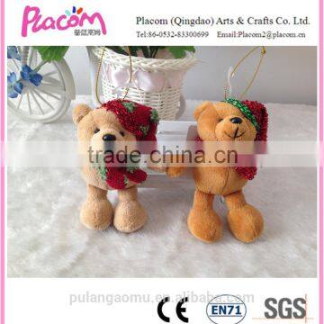 2016 New Design Lovely Plush Bear Keychain Christmas Stuff