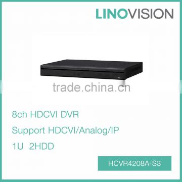 China 8CH 1U 2HDD ONVIF Tribrid 720P-Lite HDCVI DVR , Support HDCVI/Analog/IP