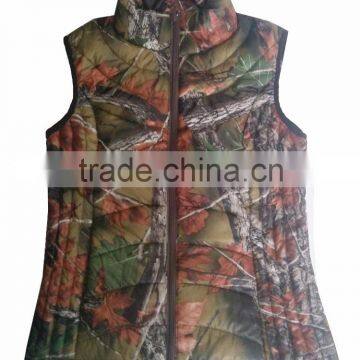 Cotton polyester jacket with sleeveless maple leaf pattern women cotton vest