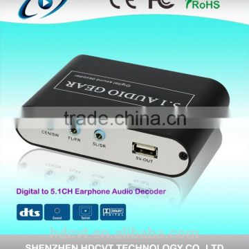 digital to 5.1CH Audio Decoder, with 3.5mm earphone