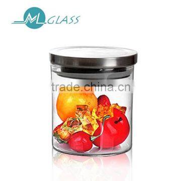 Wholesale handmade glassware high borosilicate 600ml glass mason jar N6045