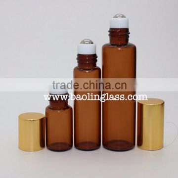 Amber Aromatherapy Roll on Bottle for Essential Oils