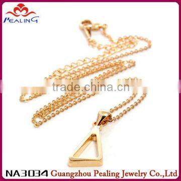 ladies cheap gold plating triangle pyramid charm pendants necklace