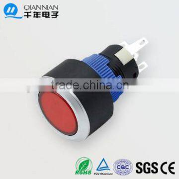 QN22-F1 22mm With lamp Momentary|Latching Flat Head Pin terminal push button switch