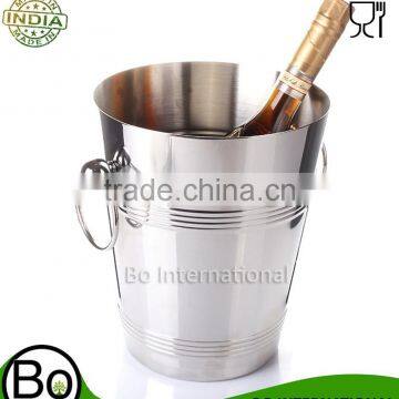 large stainless steel metal ice beer cooled bucket