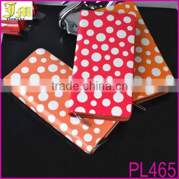 New Fashion Candy Color Polka Dots Women Wallets Zipper Long Wallet Clutch Ladies Casual Slim Change Purses Card Holder