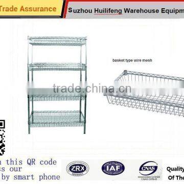 4-shelf Home-style Wire Basket Shelving Units with 4 tiers basket wire mesh shelves
