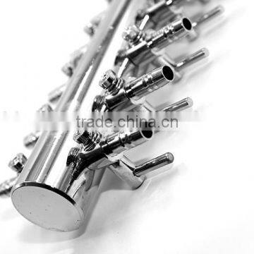 Chrome Plated Brass Eighteen Way Aquarium Steel Valve With 8mm Connector photo-3