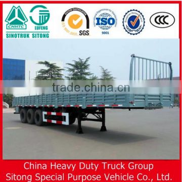 13 meter Detachable Wall Sidewall Trailer, dropside trailer, Tri-axle flatbed sidewall semi trailer