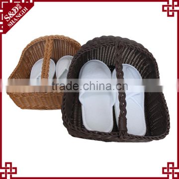 S&D customized color and size synthetic rattan shoe storage basket