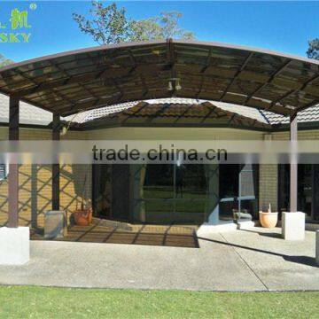 Aluminum Carport Parking Shed Metal Car Canopy With Polycarbonate Arched Roof photo-5