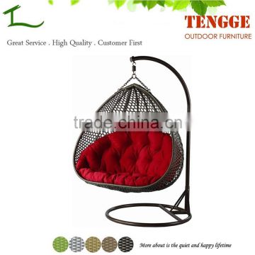 TG15-0134 Water drop shape synthetic rattan outdoor wicker swing chair