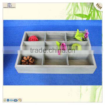 Cheap Handmade Shabby Antique Processed Standing Paulownia Wooden Tray photo-3