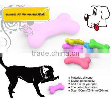 Popular dog toys silicone bone for dog chew