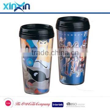 Plastic Travel Mugs Double Wall Mugs Coffee Cups With Lid Plastic Car Mugs photo-2