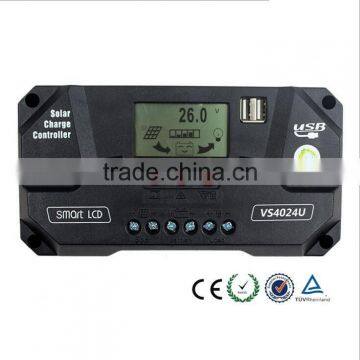 40A LCD Display Screen Dual USB Smart Solar Charge Controller PWM Solar Panel Energy Power System Controller photo-2
