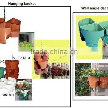 plastic hanging pots, Stackable/hangable flower pot for vertical garden