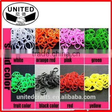 2014 hot sell rubber solid loom bracelet