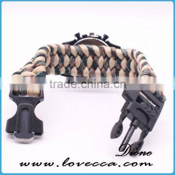 Multifunctional Custom Logo Whistle Firestarter Buckle 550 Paracord Survival Watch photo-5