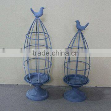 Metal bird plant cage