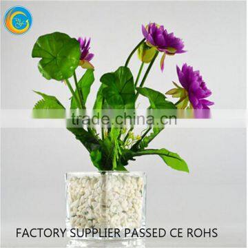 Square decorative glass vase for homedecoration