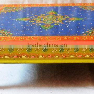 Indian Handcrafted Painted Wooden Chowki photo-2