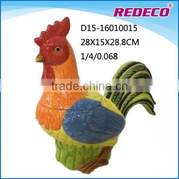 Funny ceramic animal rooster cookie jar for sale