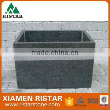 For Sale Black G654 Granite Stone Flower Pot in Garden RST-DA10