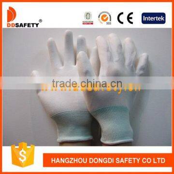 DDsafety Hot Sale PU Working Gloves White Nylon Working Gloves With White PU Safety Glove Working Gloves