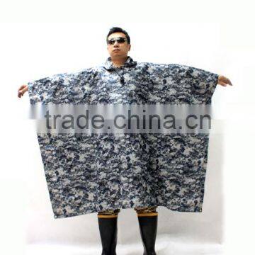 4000 Hydrostatic Pressure Waterproof PU PVC Coated Military Camouflage Rain Poncho photo-5