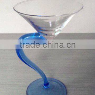 Blue wine glass cup