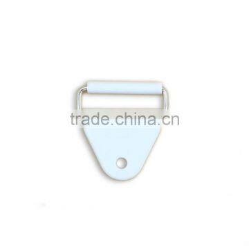 1" White Chafe With Rectangle Metal Loop & PP Roller, Plastic Chafe With Metal Loop and Roller, POM