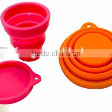 Flexible cups ; Foldable silicone cup with lid