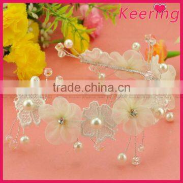 petals rose floral bridal flower hair woodland wedding pale white flower WHD-010