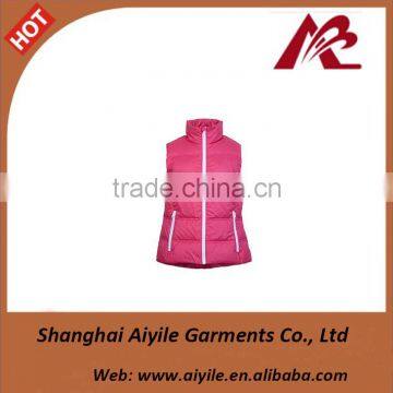 2016 New Design Rose Red Down Vest LOGO Made