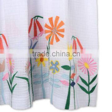 Colorful Flower Girls Embroidery White Short Sleeve Cotton Dress Childern Frock Model Hand Embroidery Designs For Baby HSD5944 photo-4