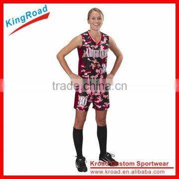 2016 pink/red 100%polyester womens basketball uniforms