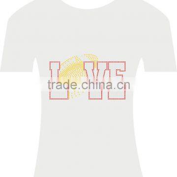 Hot Fix Popolar Custom Love Sports Rhinestone Transfer Design photo-3