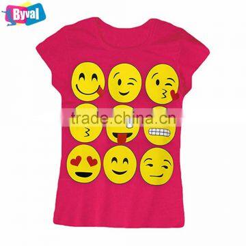 2017 Hot Selling Girls Short Sleeved Emoji T Shirt Printing Wholesale Funny t Shirts Kids Summer Clothing OEM photo-4