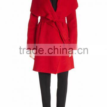 Women Winter Wool Coat,Long Winter Red Woolen Coats For Women