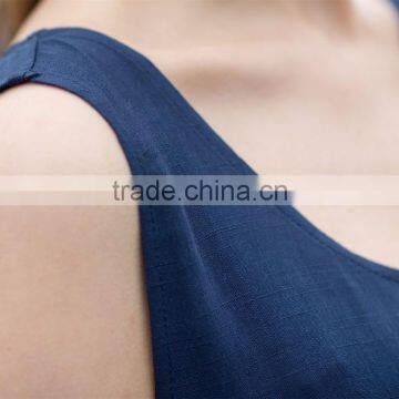 Breathable Ladies's Loose Style Dress for Summer Fashion Scoop Neck Dress Sleeveless Dress Casual Skirt photo-5