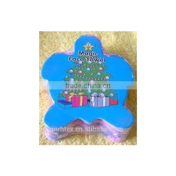 100% Combed Cotton Compressed Christmas Hand Towels photo-2