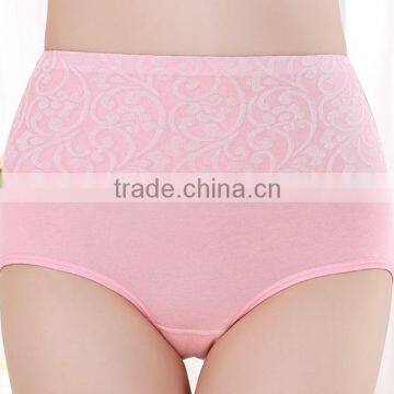 Factory OEM Plain Solid Color 95%Cotton 5%Elastane Embroidery Logo Design High Quality Elastic Band High Waist Women Underwear photo-6