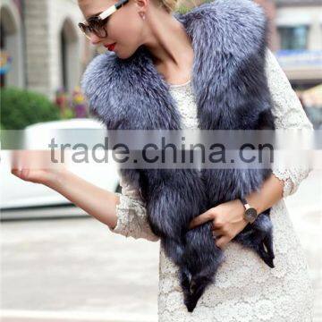 Autumn Winter Genuine Real Natural Fox Fur Vest Women's Full Pelt Waistcoat Warm Fashion Short Gilet photo-2