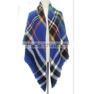 Classic Plaid Pattern High Quality 30 Choice 140*140 Acrylic New European Style Square Blanket Scarf photo-2