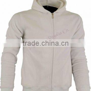 Men's Full Zip Fleece Hoodie, Sweatshirts,White Hooded Sweater