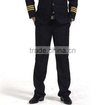 China Custom Made Manufacture Black Air Use Uniforms Airline Pilot Uniform photo-3